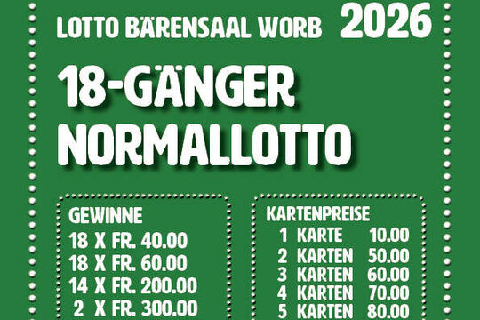 Bild Mittwoch: 18 G&auml;nger Normal-Lotto im B&auml;rensaal