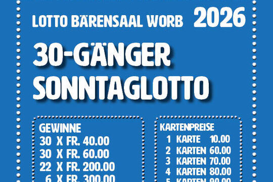 Bild Sonntag: 30 G&auml;nger-Lotto im B&auml;rensaal