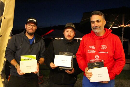 Einzelschl&auml;gerwertung 3 St&auml;rkeklasse vlnr Nydegger Pascal_Frey Dominic_Stalder Michael